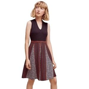 Maeve Black and Red Midi Dress